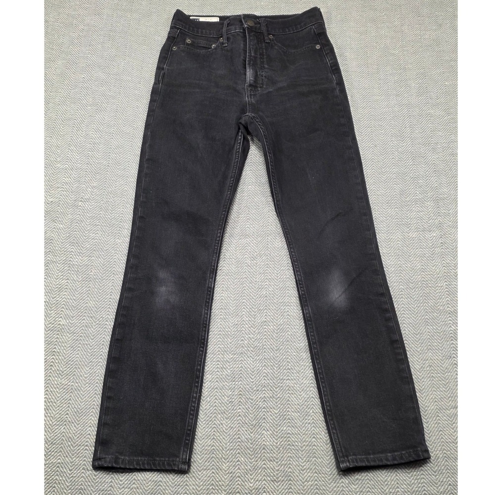 Gap Denim Cigarette High Rise Jeans Black Slim Straight Womens Size 25 0R